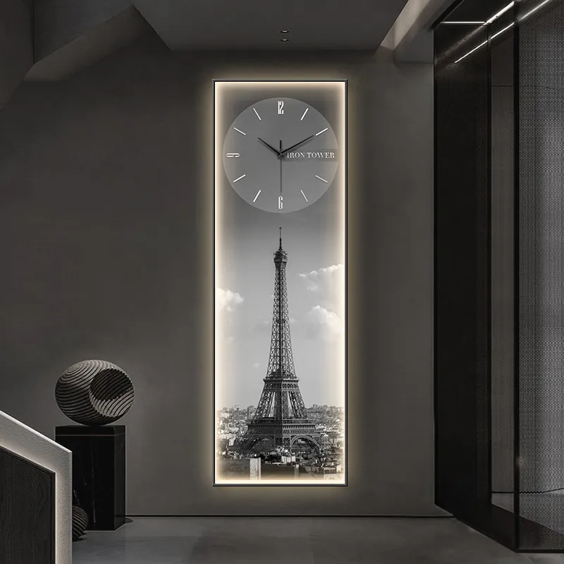 Modern Electronic Clock LED Wall Lamp for Living Room Entrance Corridor Study Hotel Plane Painting Home Decorations Mural Light
