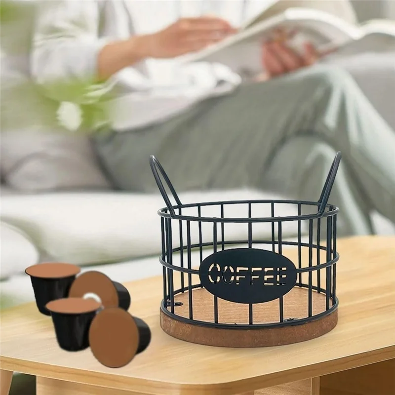 【ABUP】Подставка для кофейных стручков K Подстаканник-органайзер Корзина для хранения Kcup с деревянной основой для кухонной стойки и офисного рабочего стола