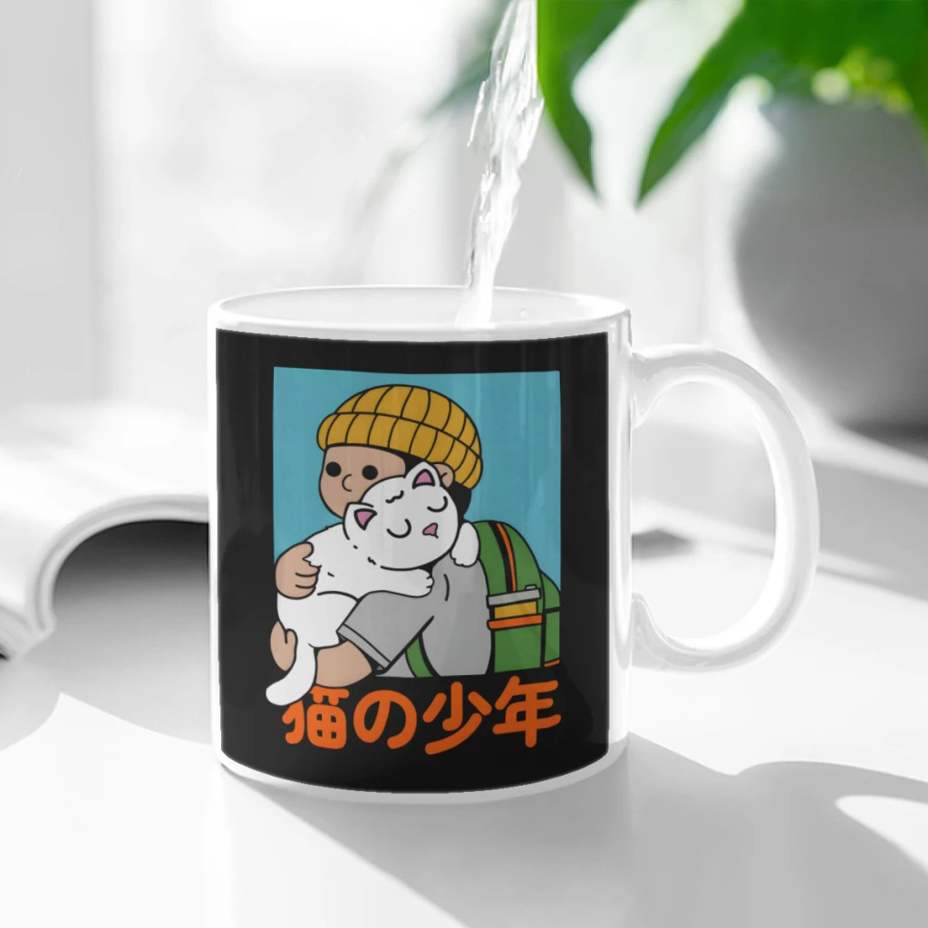 

Керамическая чашка Catboy, кофейная овсяная чашка для завтрака, кружка для творческой личности