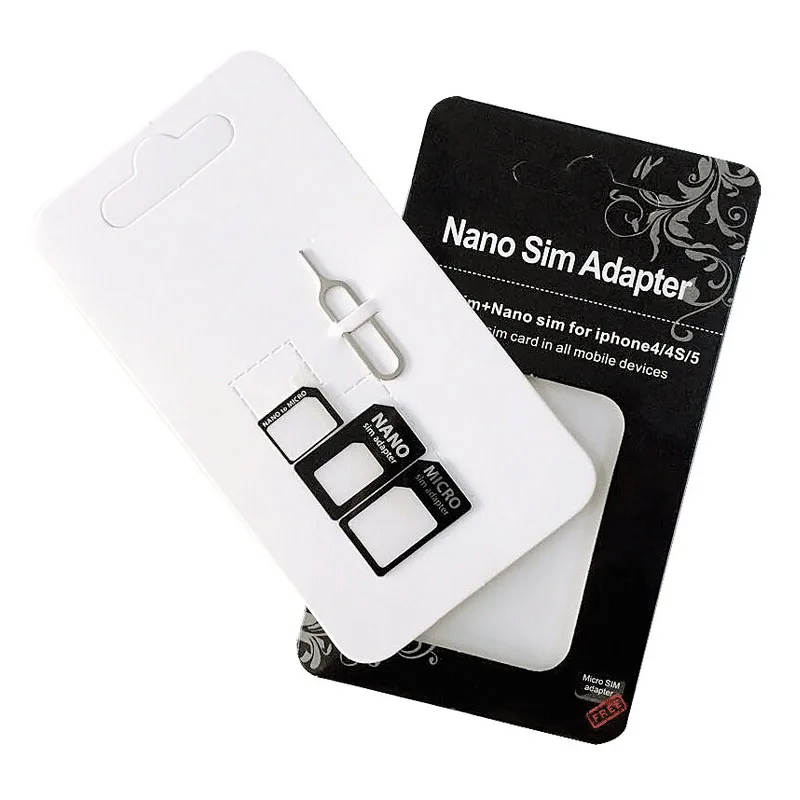 Sim Card Adapter Nano Micro - Standard 4 in 1 Converter Kit with Steel Tray Eject Pin