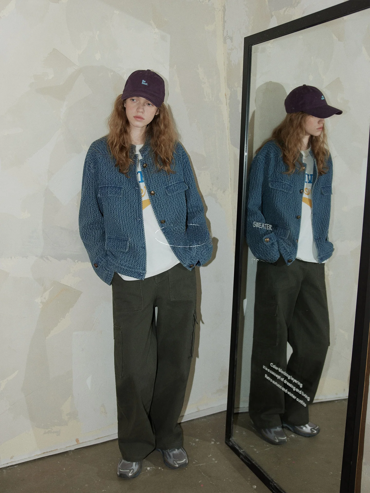 

BMLT Синяя повседневная женская джинсовая куртка 2026 Весна Новинка Корейский свободный крой Смесь хлопка и полиэстера Для повседневной носки