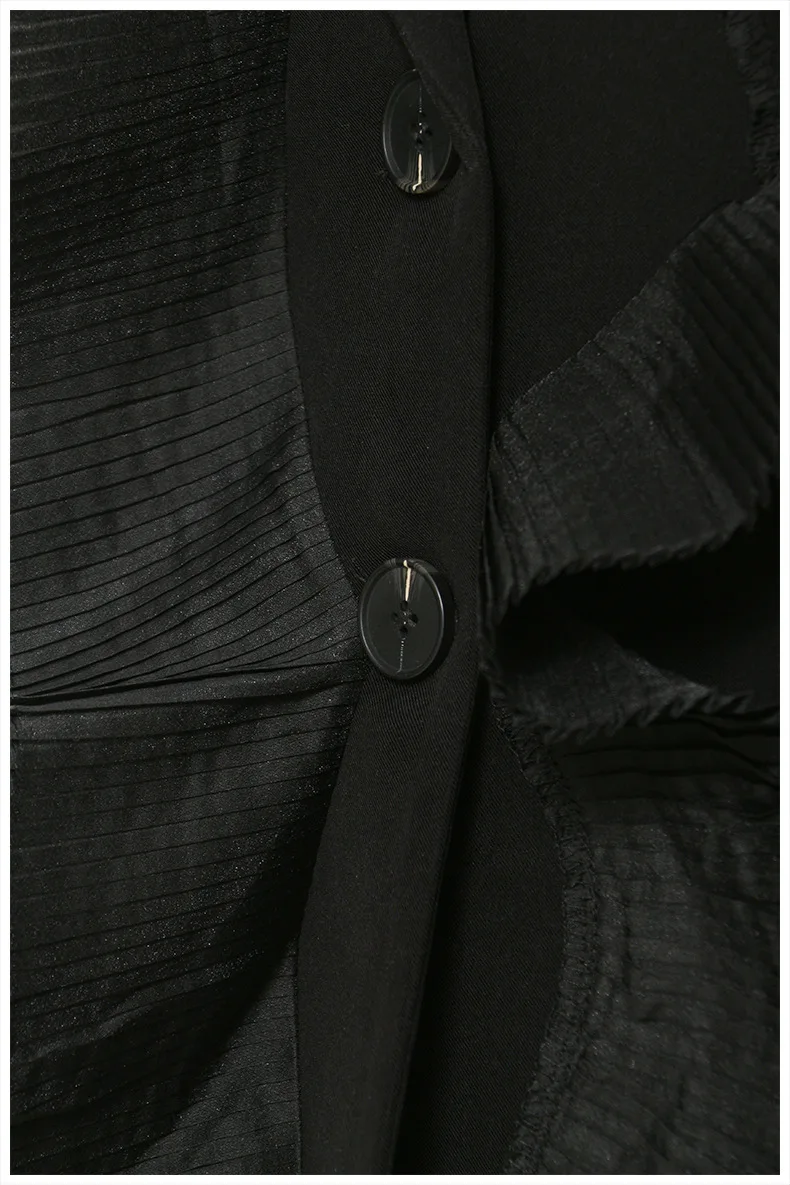 BJTZ الربط وثنيات حواف أوراق اللوتس مصمم سترة للمرأة 2025 ربيع الخريف موضة جديدة أنيقة الإناث