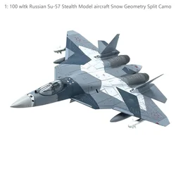 1: 100 wltk Russian Su-57 Stealth Model aircraft Snow Geometry Split Camo  Alloy finished product collection model