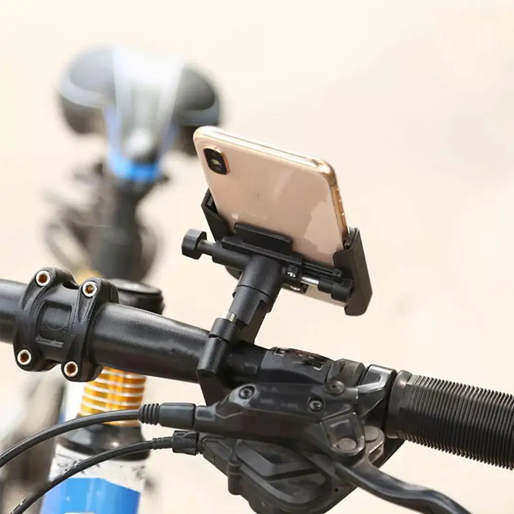 Motorcycle Bicycle Phone Holder Gps Bracket Cellphone Mirror Handlebar Compatible Stand Rearview Mount D7H8