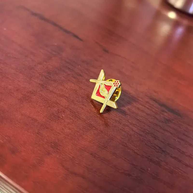 19mm Square and Compass Shake Hands Free Lapel Pin Masons Brooch Friendship Soft Enamel Brooch Metal Badge