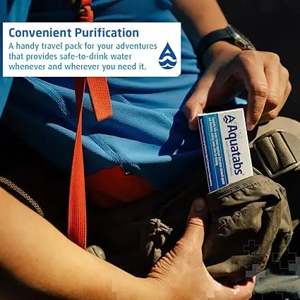 Water purification tablets - travel - mountain sports - outdoor - emergencies - survival - aquatabs