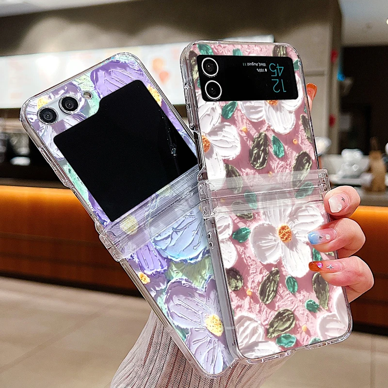 Ölgemälde-Blumen-Schutzhülle für Samsung Galaxy Z Flip 8 7 FE 6 5 4 3 5G Faltbare Harte PC-Handyhülle für Samsung ZFlip7 Flip8 – Detail 8