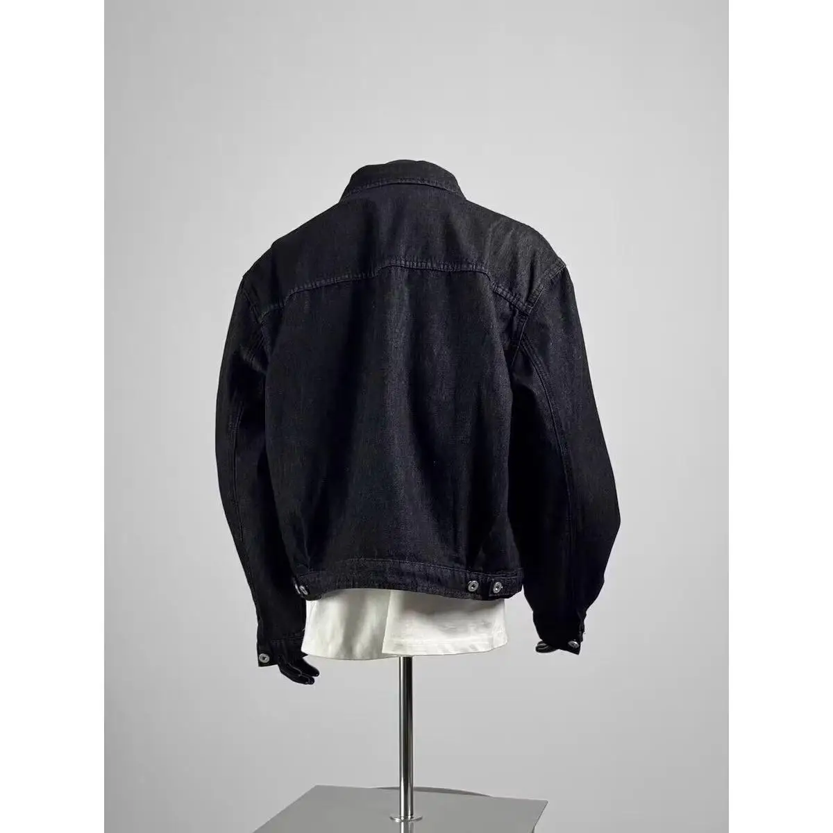 Chaqueta Vaquera Gruesa con Cierre Metálico, Estilo Casual, Otoño, Retro, Moderna, Holgada, Juvenil, Abrigo Informal