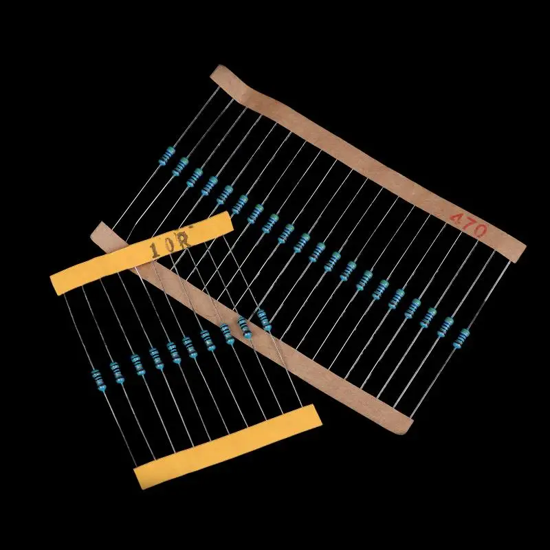 300/600 قطعة 1/4 واط طقم مقاوم من غشاء معدني 1% 0.25 واط المقاومات عدة 10Ω ~ 1MΩ حلقة ملونة المقاومة الإلكترونية عدة #4
