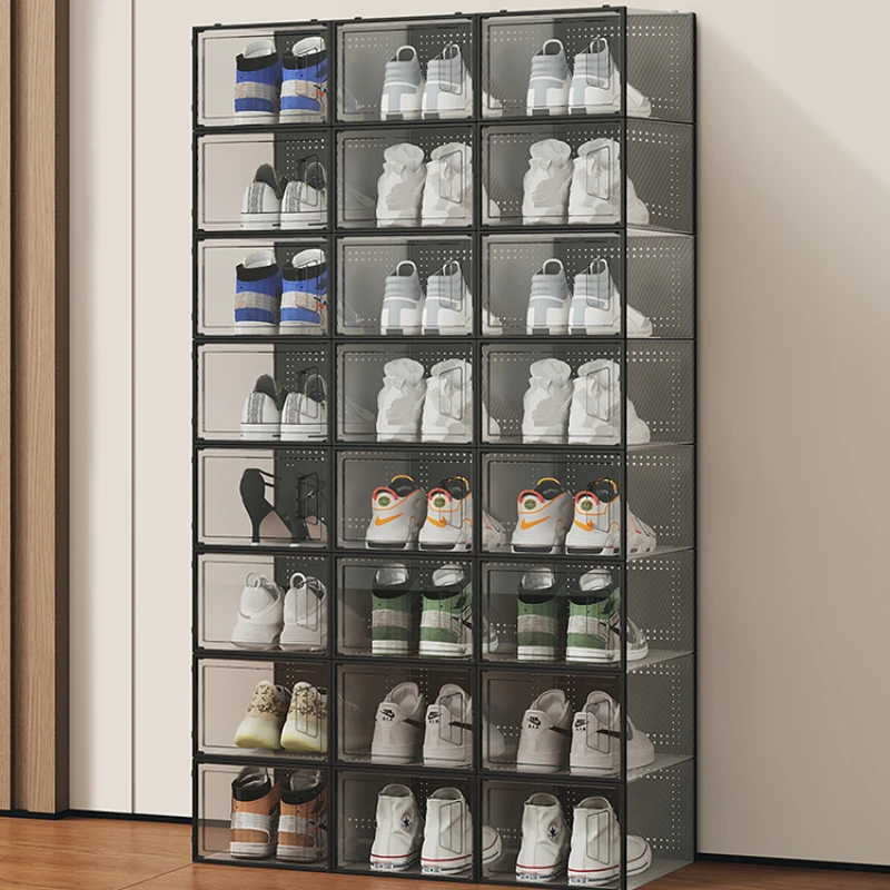 

Plastic Cabinets Modern Shoe Rack Hard Transparent Shoerack Shoes Storage Box Living Room Cabinet Shelf Furniture Organizer Show