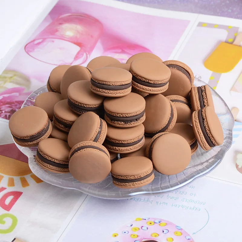 10 Stück gemischte Mini-Simulation Macaron Kawaii gefälschte Lebensmittel Sammelalbum Flatback Harz Cabochon Mini Play Food Bastelbedarf – Detail 8