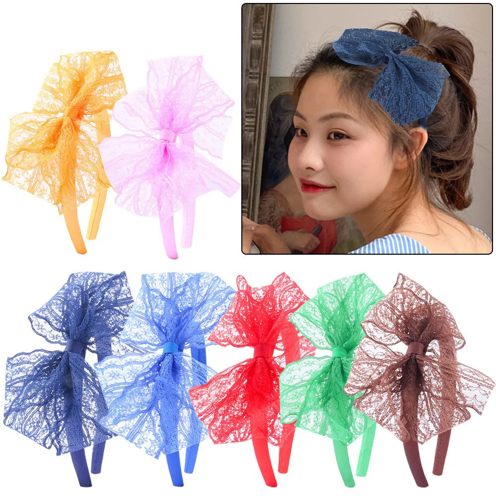 Lace Headbands Costumes For Women Girls Neon Lace Headband Bulk Outfits Party Accessories