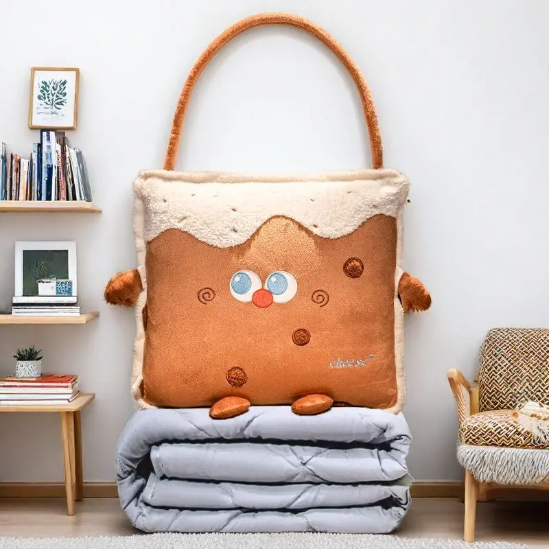 Handheld Cartoon Holder Pillow Blanket Dual Use Blanket 2 in 1 Pillow Stand Office Car Nap Pillow Stand Customizable