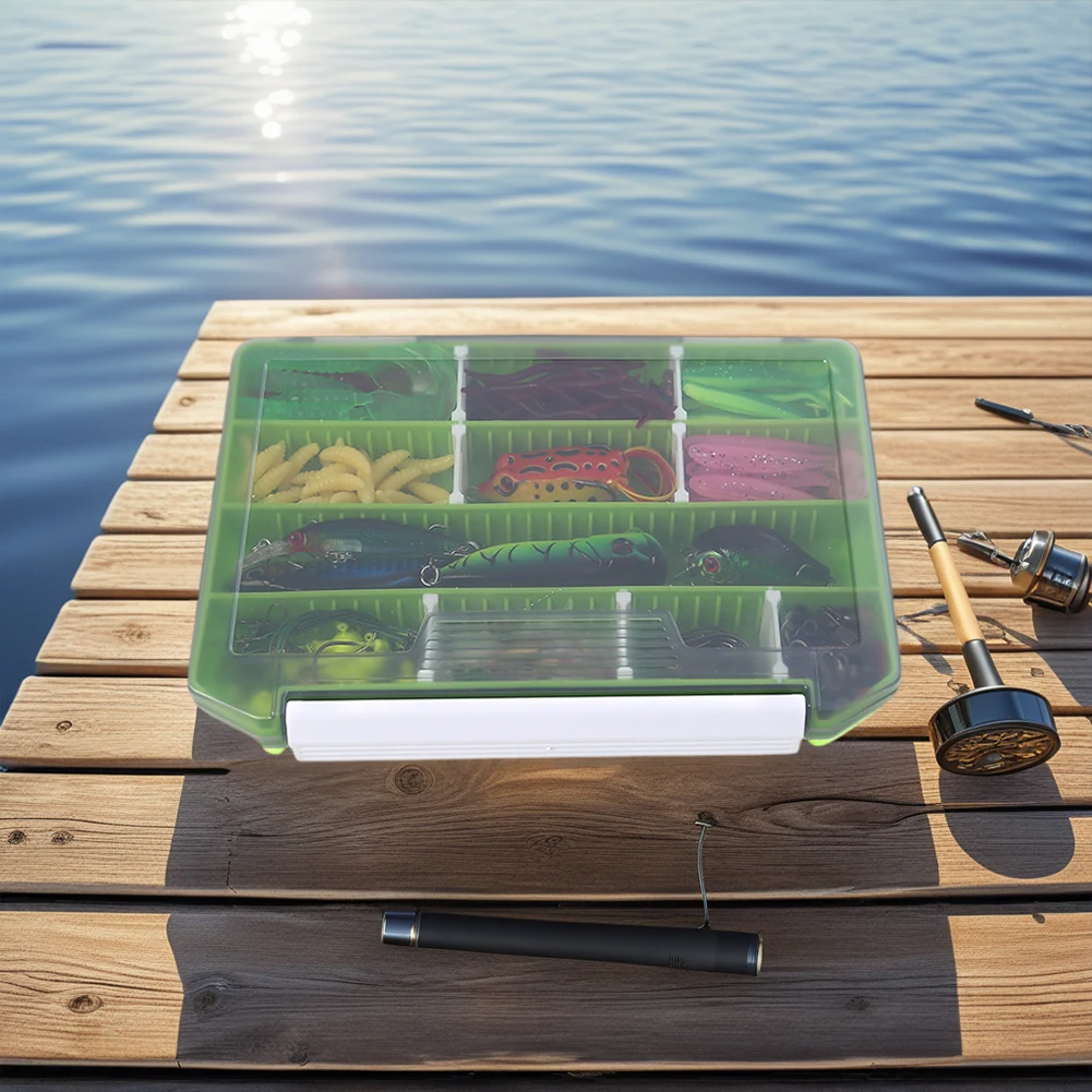 

Набор рыболовных приманок 240 шт.: мягкие и твердые приманки (черви, грубы, крэнкбейты), рыболовные вертлюги, джиг-крючки, рыболовный ящик