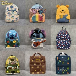 Original Disney Stitch Loungefly Backpack Cartoon Cute Embroidered Design Backpack Fresh And Casual Mini Backpack Fashion Gift