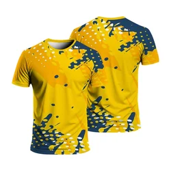 Camiseta deportiva de moda de verano de secado rápido para hombres y mujeres, camiseta holgada y cómoda informal de uso diario con cuello redondo, camisetas de manga corta con logotipo Diy