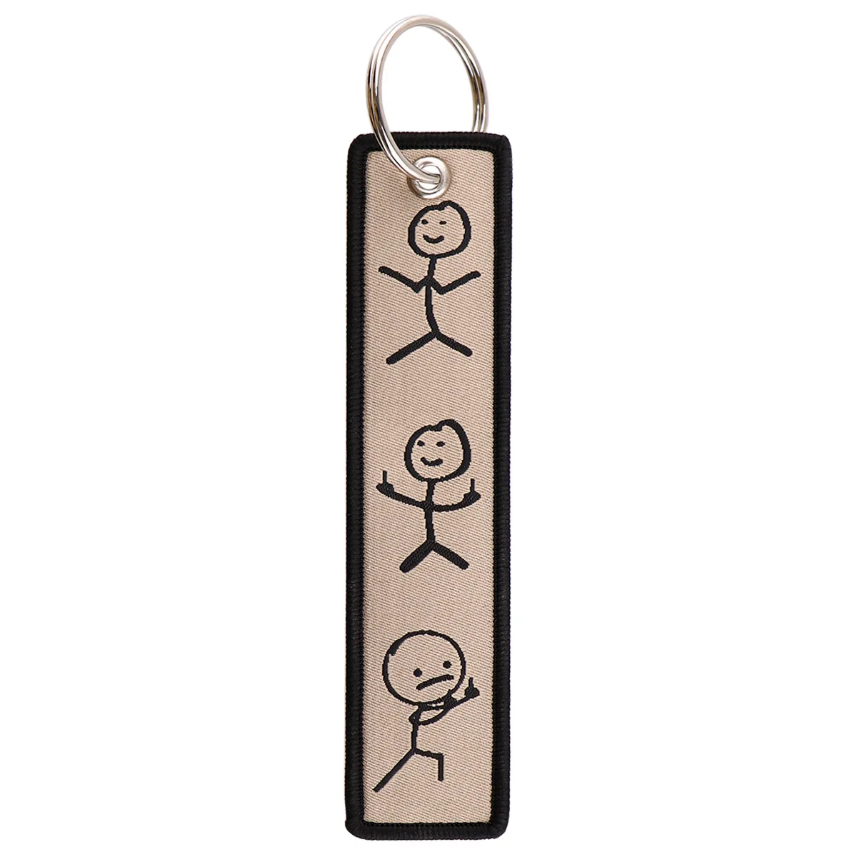 Matchstick Man Weaving Mark Keychain Couple Pendant Bag Personalized Embroidery Jewelry Student ID Fabric Keychain decorations