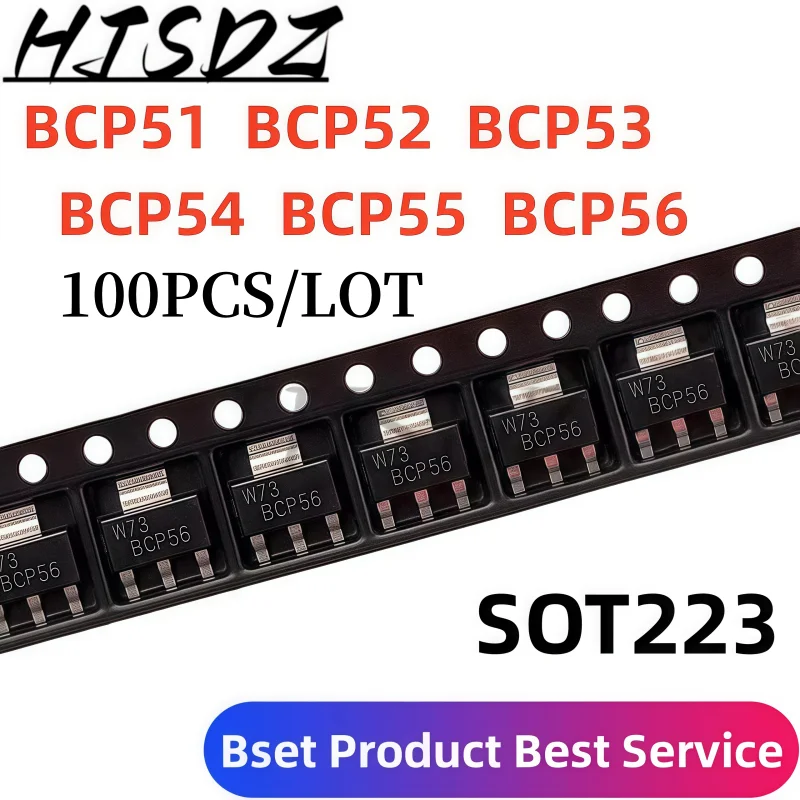 100PCS/LOT BCP51 BCP52 BCP53 BCP54 BCP55 BCP56 SOT223 BCP5616TA BCP5616 SOT223 Transistores de Potencia - Alta Eficiencia
