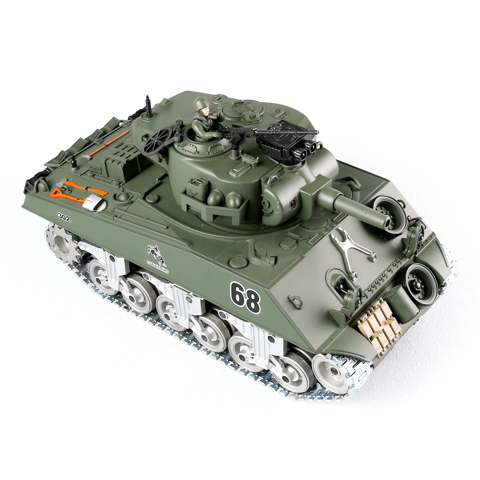 Coolbank 1:18 RC Tank US M4A3 Sherman Zdalnie sterowany model Czołgu wojskowego Zabawki RC Pojazd z dźwiękiem światła Czołg wojskowy dla dzieci Dorośli