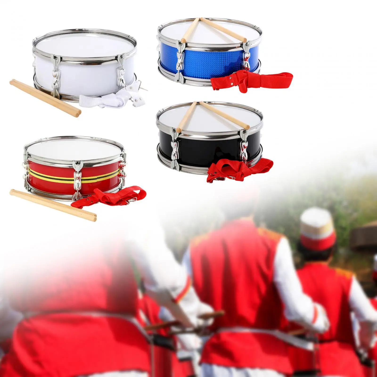 13" Snare Drum for Music Exploration with Adjustable Strap for Beginners