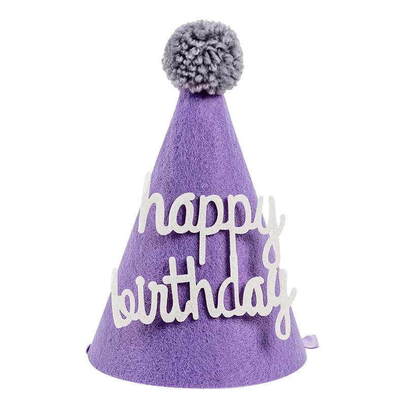 Kids Birthday Full Moon First Year Old Letter Felt Little Pointed Party Hat S01728