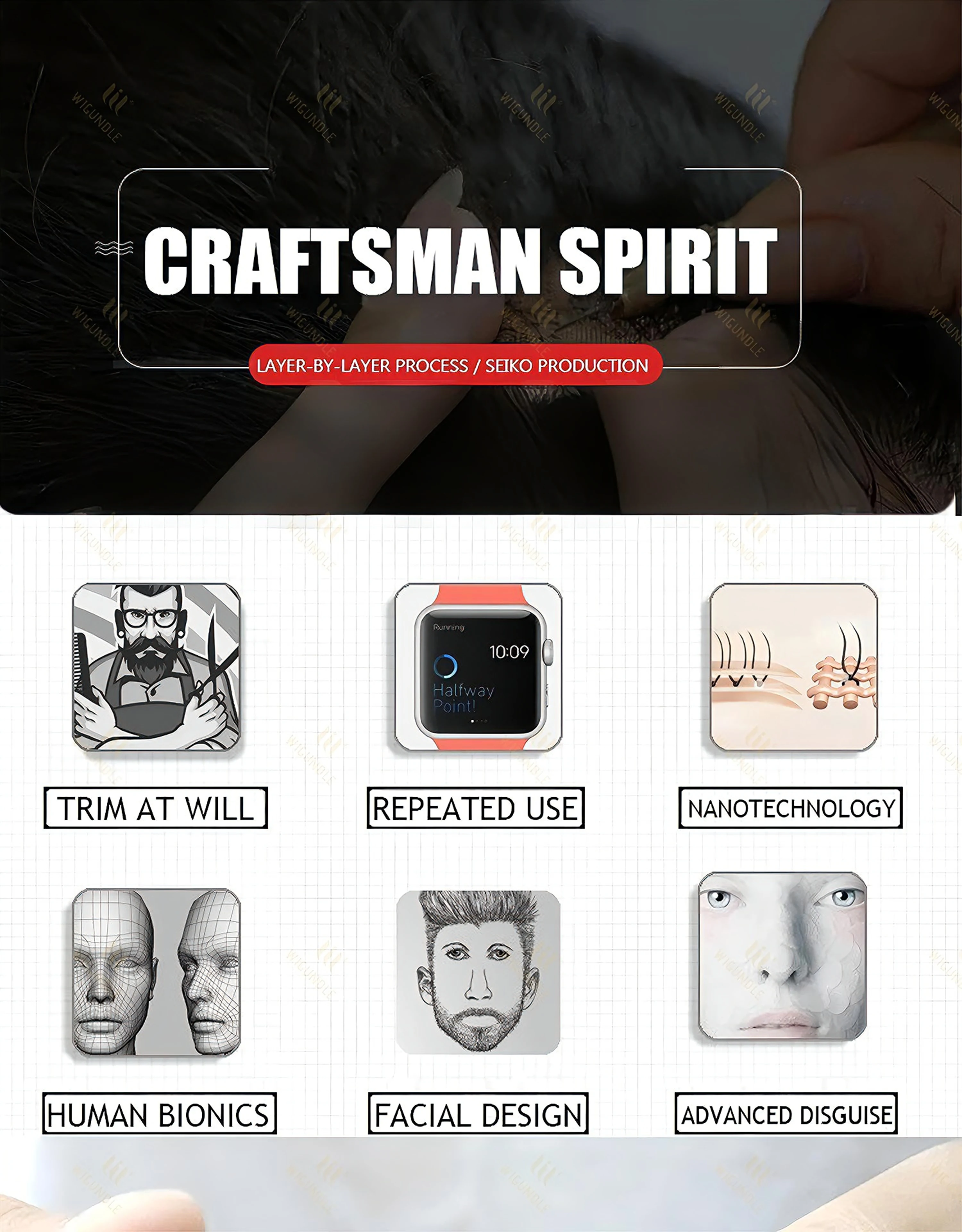 Künstlicher Bart, Echthaar, realistischer Schnurrbart, weiche Spitze, unsichtbarer Kostümbart, künstliches Gesichtshaar für Party/Drama/Film/Make-up/Cosplay – Detail 22