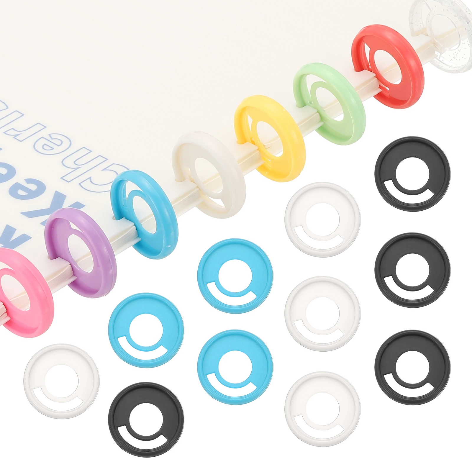 

33Pcs Discbound Expansion Discs 28mm Plastic Round Book Binding Discs Pen Insertable Plating Round Binder Rings for DIY Notebook