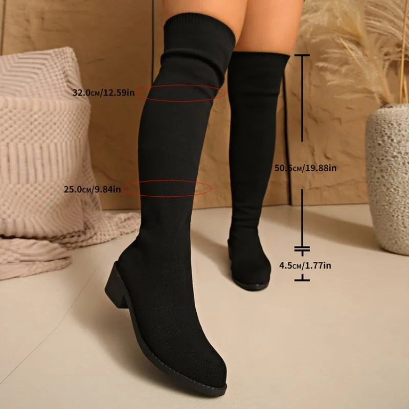 

Women Over The Knee Boots Suede Sexy High Heels Lace Up Long Boots Fall/winter Warm Thigh High Boots Party Plus Size 41 42 43