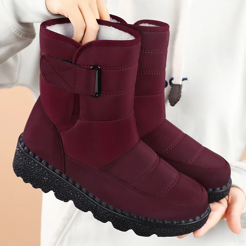 

Boots Woman Snow New Shoes Woman Platform Ladies Shoes Fashion Mid Women's High Boots Solid Winter Boots Women Botas Mujer 35-43