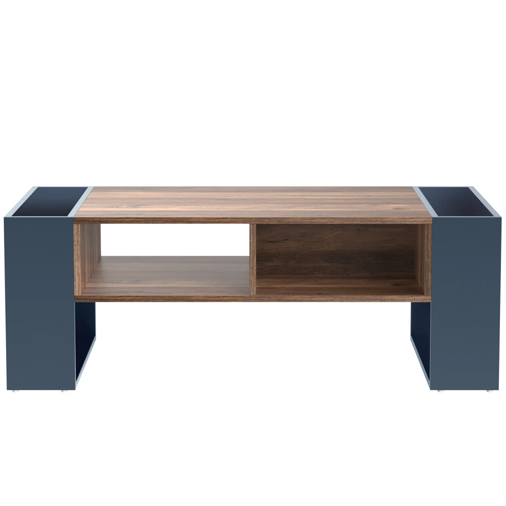 PINGGO Holz-Couchtisch Anthrazit Grifflose Schublade Doppelseitiges Staubdichtes Fach Großer Stauraum für Wohnzimmer – Detail 10