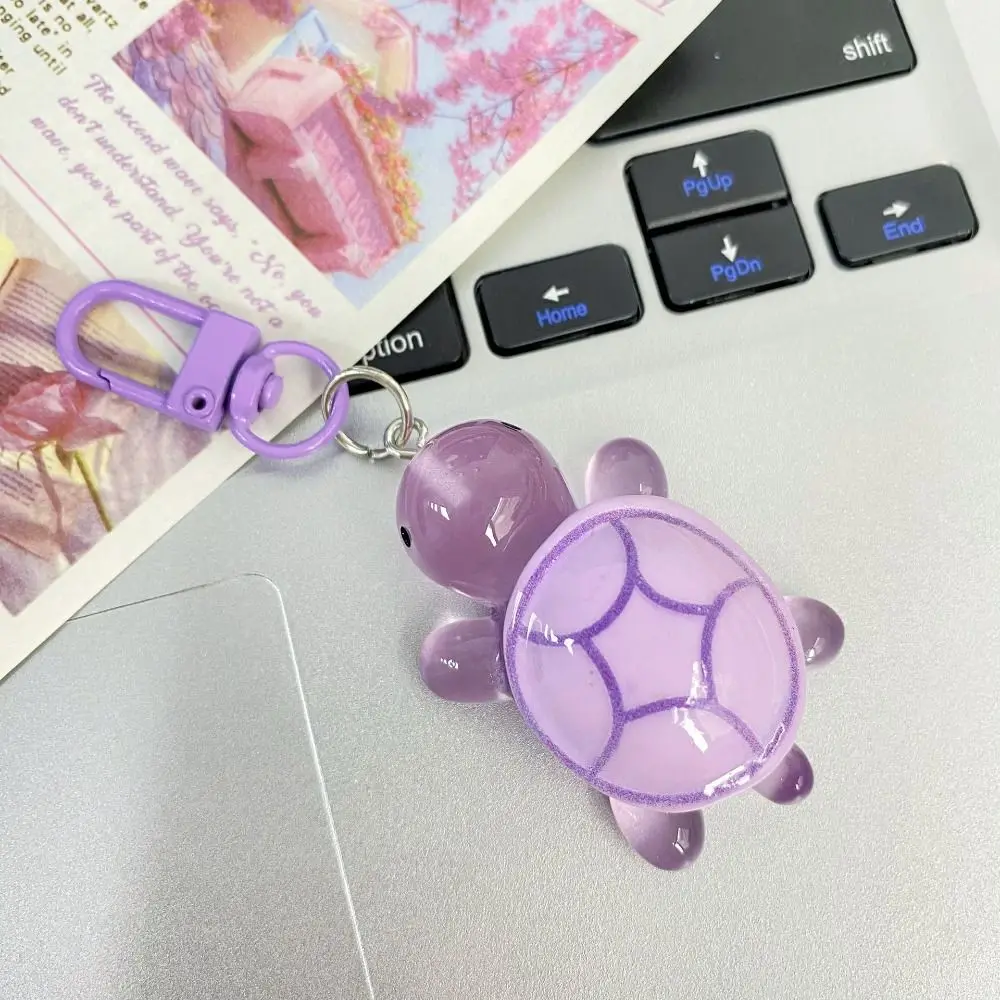 Sea Animal Glow-in-the-dark Color Turtle Keychain Ins Sweet Bag Pendant Accessories Vintage Creative Turtle Keyring Women