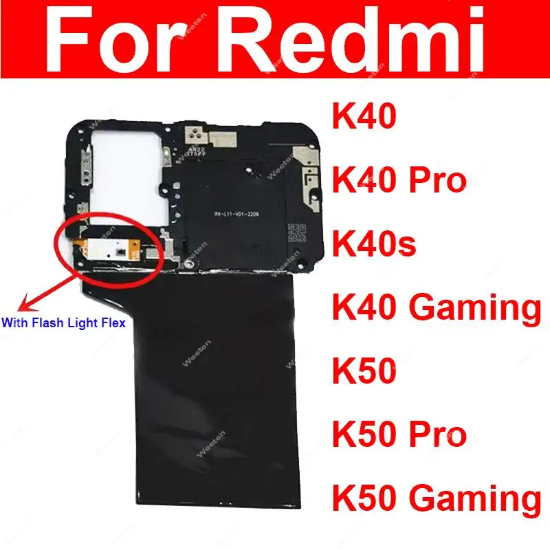 

Mainboard Cover For Xiaomi Redmi K40 K40s K50 Pro Gaming with Lens Frame Flashlight NFC Mainboard Antenna Frame Cover Parts