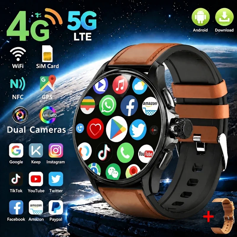 New GT200 Smart Watch 2026 Upgrade Android 4G GPS WiFi Rotatable Camera 1.95