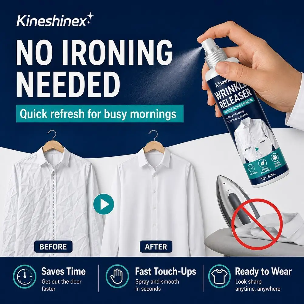 Wrinkle Release Spray Travel Size Anti Static Fabric Care Quick Fix Deodorizer No Iron Clothing Bedding Fabric Refresher