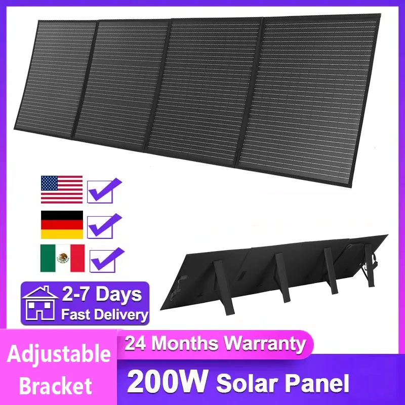 200W Foldable Solar Panel 40V Folding Bag Solar Power Station Portable Generator Charger for Travel Outdoor Camping Car RV Boat