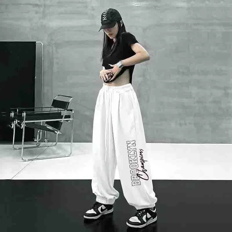 

Новое поступление осени/зимы 2023, женские спортивные штаны в стиле хип-хоп для уличных танцев, свободный крой, универсальные, утепленные погодные брюки