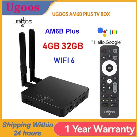 Ugoos AM6B Plus boîtier TV Android 9 Amlogic S922X-J WIFI6 4GB 32GB décodeur 2.2GHZ LPDDR 4K lecteur multimédia 2.4/5G 1000M boîtier Iptv