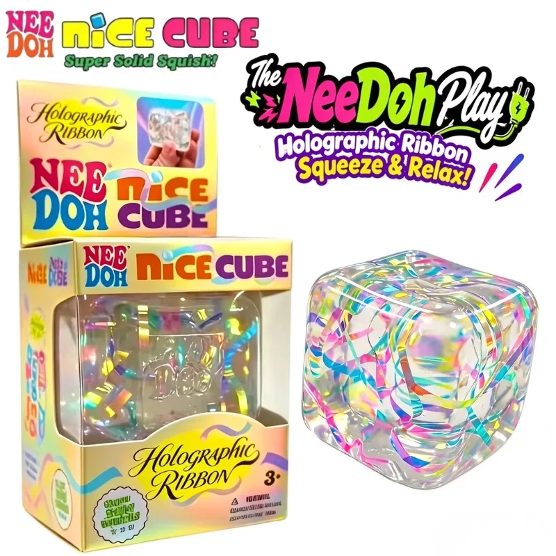 Needoh Holographic Ribbon Squeeze Sensor Knead Stretch Anxiety Relief ADHD Fidget Leisure Adult Halloween Christmas Gift