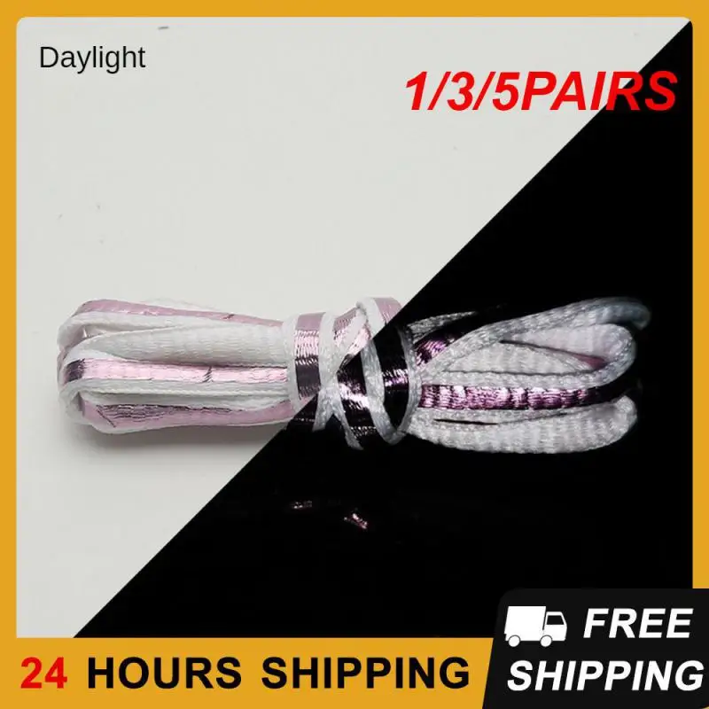 1/3/5PAIRS Versatile Shoelaces Colorful 1.4 Meters Laser Reflective Shoelaces Apparel Braided Bracelet Soft And Smooth 2 Packs