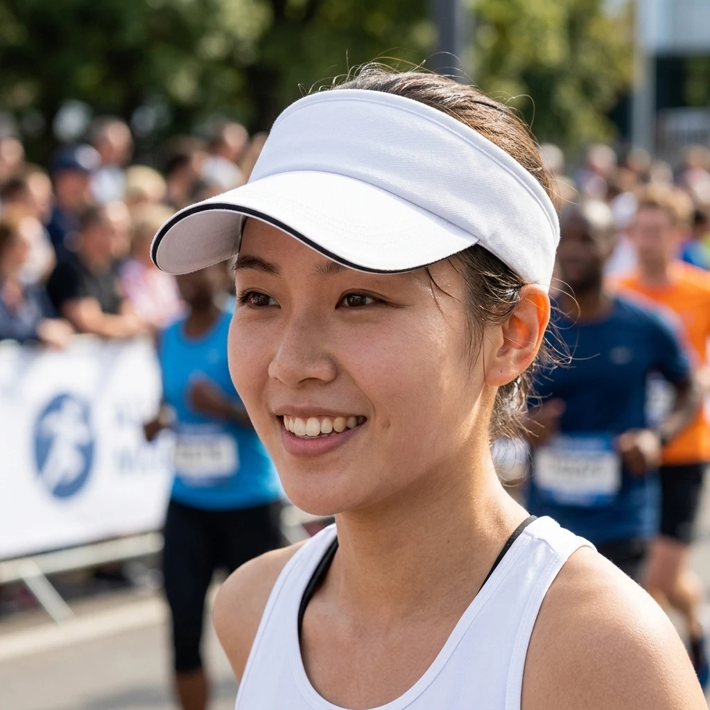 Marathon Running Sun Visor Hat Breathable Mesh Open Top Sports Cap for Outdoor Advertising Team Promotional Events Durable