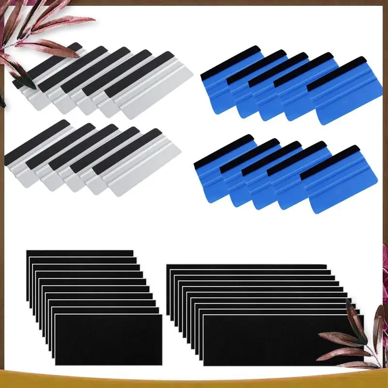 

AB59-20 Pack Ракель для виниловой пленки 4 дюйма/6 дюймов Ракель с фетровым краем Ракель для оконной пленки Аппликатор для наклеек Скребок Инструмент