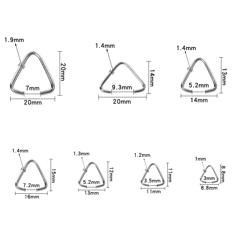 

50-200 шт./лот треугольные открытые кольца металлические железные разъемные кольца соединители петли прыгающие кольца для DIY аксессуары для изготовления ювелирных изделий