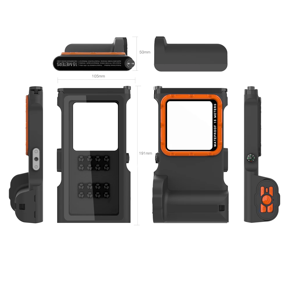 Black Technology 15 meter Diving Phone Case Waterproof Protection Samsung Suitable 14 Apple 13 Phone Case Huawei Xiaomi