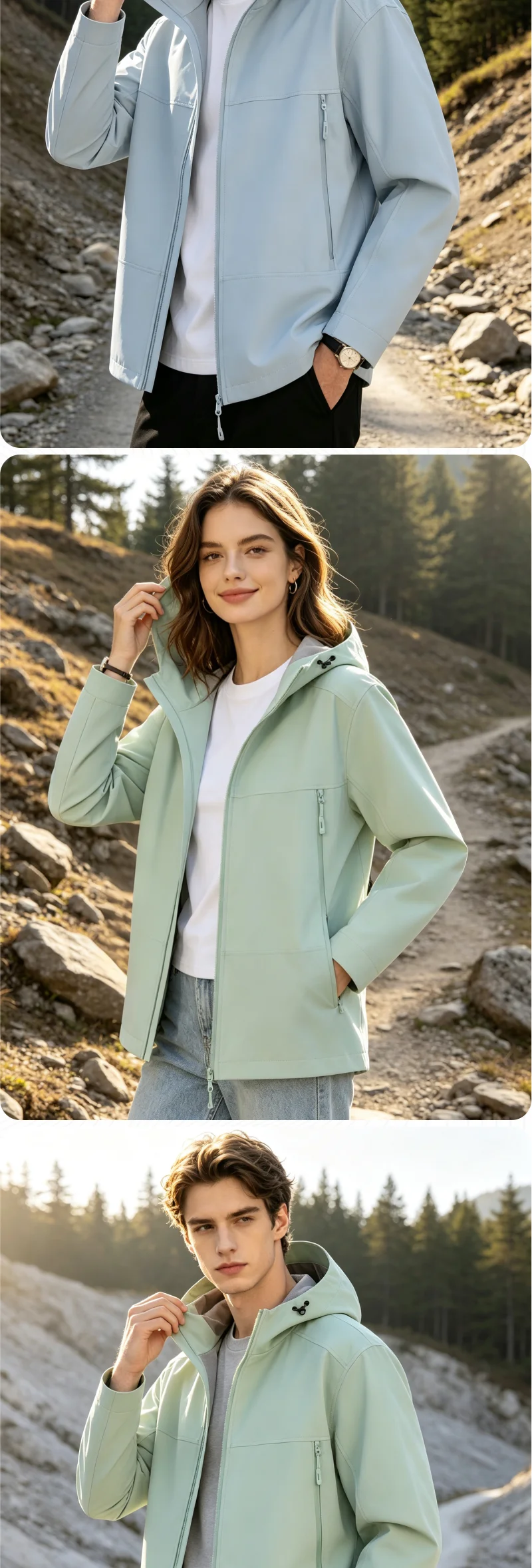 Maßgeschneiderte Parker-Windbreaker mit kostenlosem Logodruck, Frühlings- und Herbstjacken, Outdoor-Sportbekleidung, winddichter Mantel, Teamkleidung – Detail 5