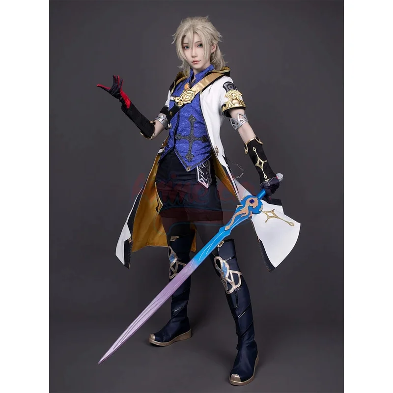 

In Stock Albedo Game Genshin Impact Albedo Cosplay Costume Wig Shoes Full set For Women Halloween Outfit C02935-AAA