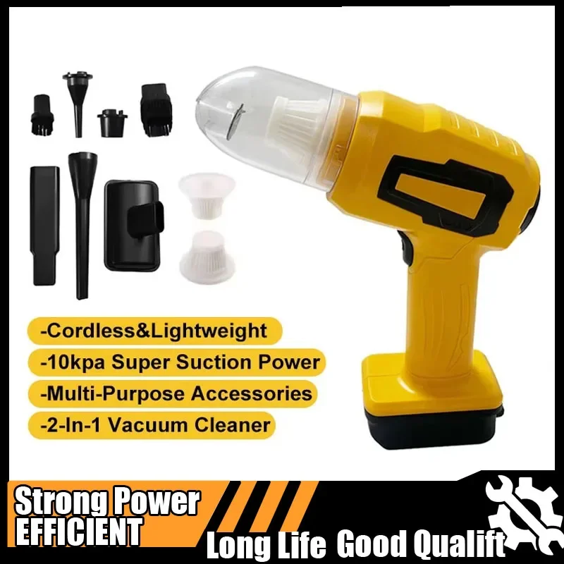 Nova bateria de 18v portátil ferramenta aspirador pó carro 10kpa sucção energia coletor poeira sem fio ajuste conveniente ventilador dewalt potência