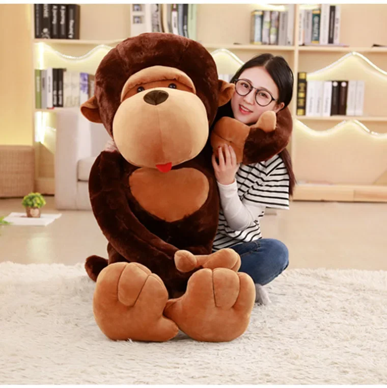 

Large size 130cm Long arm monkey orangutan stuffed plush toy animal doll Big mouth Gorilla Pillow Valentine's Day Gift