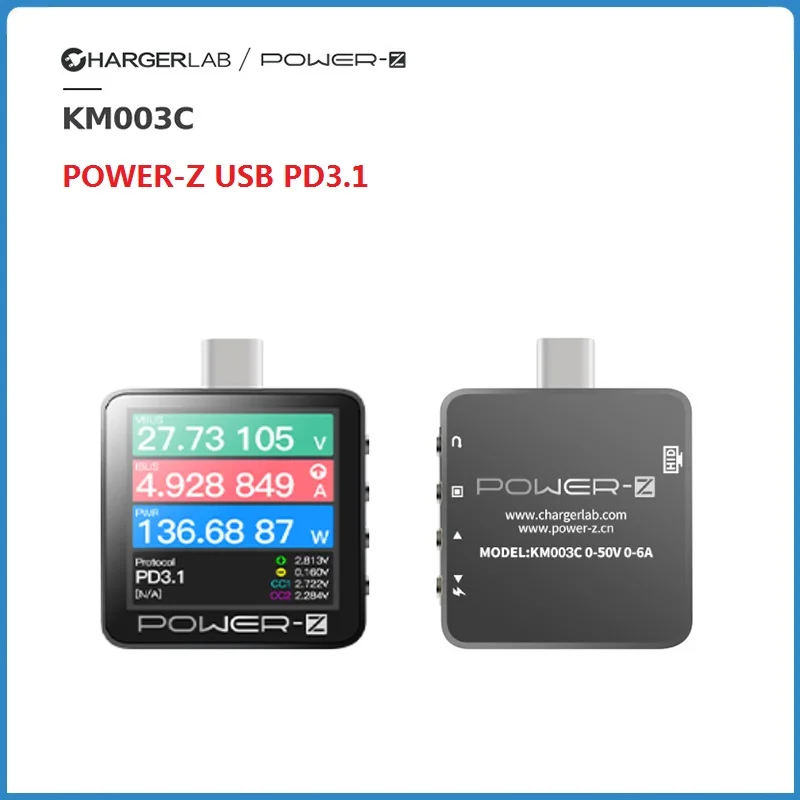 

POWER-Z KM003C USB PD3.1 Protocol 48V Range Dual Type-C Tester KM003C Measuring Current And Voltage Detector