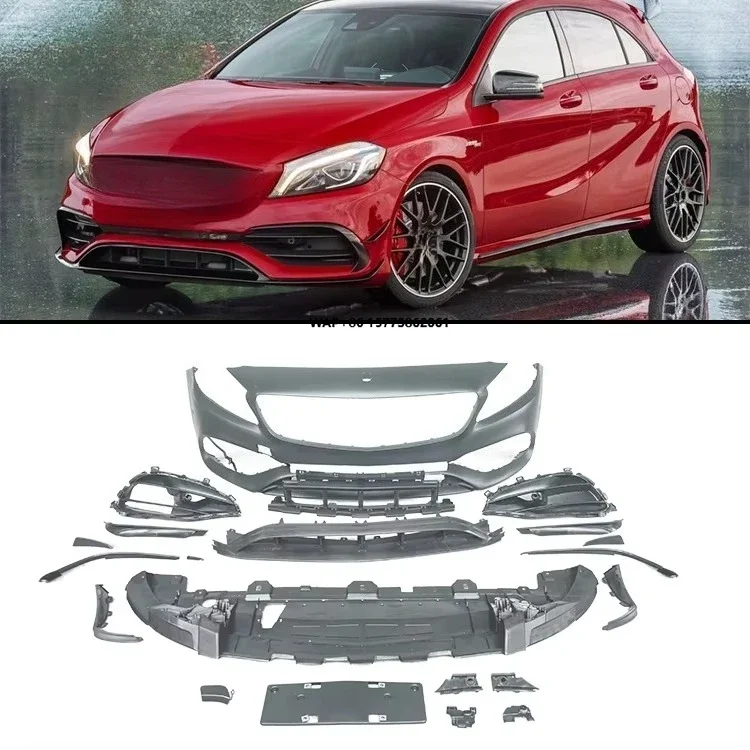 

W176 A180 A200 A250 A260 Car Bumper PP Material Body Kit for A-class W176 Convert A45 Bumper Kit 2012-2020
