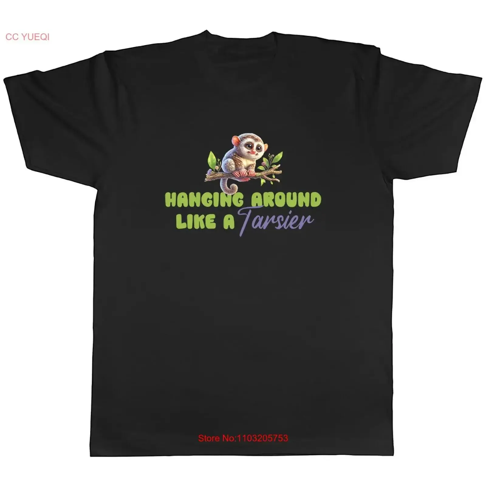 

Hanging Around like a Tarsier Mens T Shirt Funny Nocturnal Animal vintage Washed Stylish Breathable Casual Versatile graphic